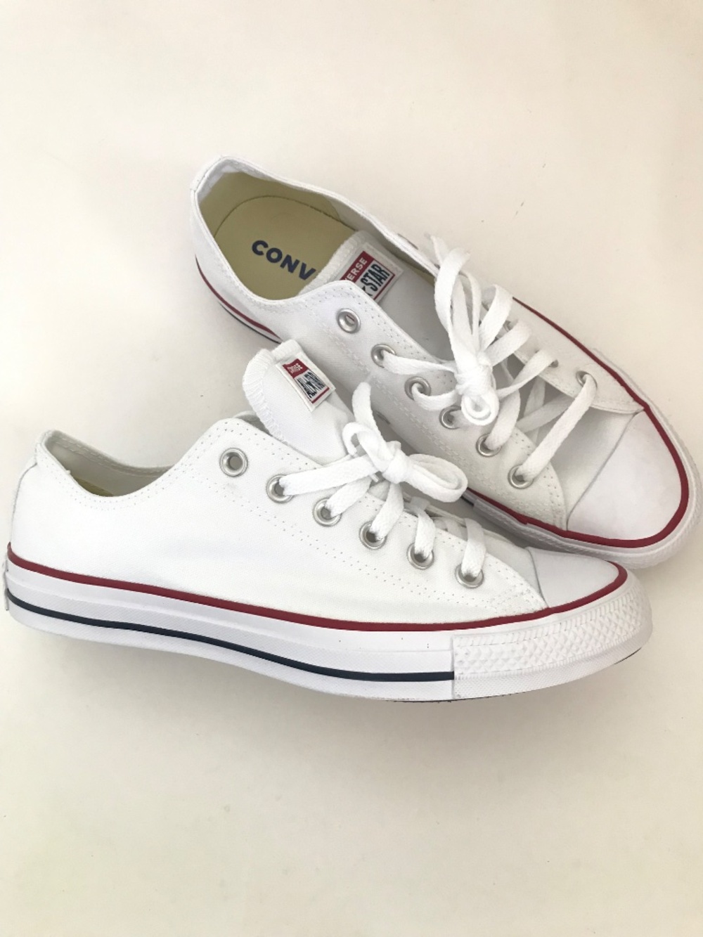CONVERSE All Star Ox White Low Top Sneakers Women’s Size 9.5 Optical White NWT - Picture 5 of 16